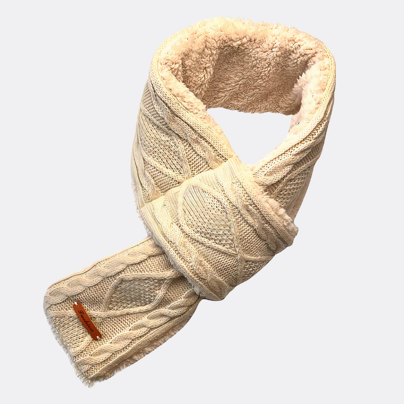 Écharpe chauffante tricotée avec doublure duveteuse