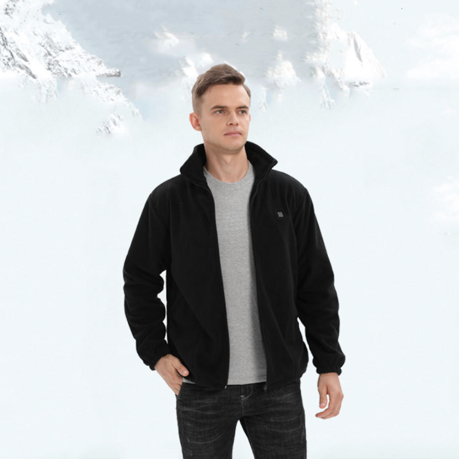 Pull chauffant électrique en polaire à zip