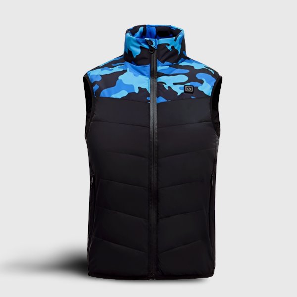 Gilet Chauffant Enfant Camouflage Bleue
