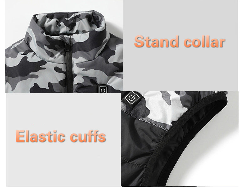 Gilet Chauffant Enfant Camouflage Gris