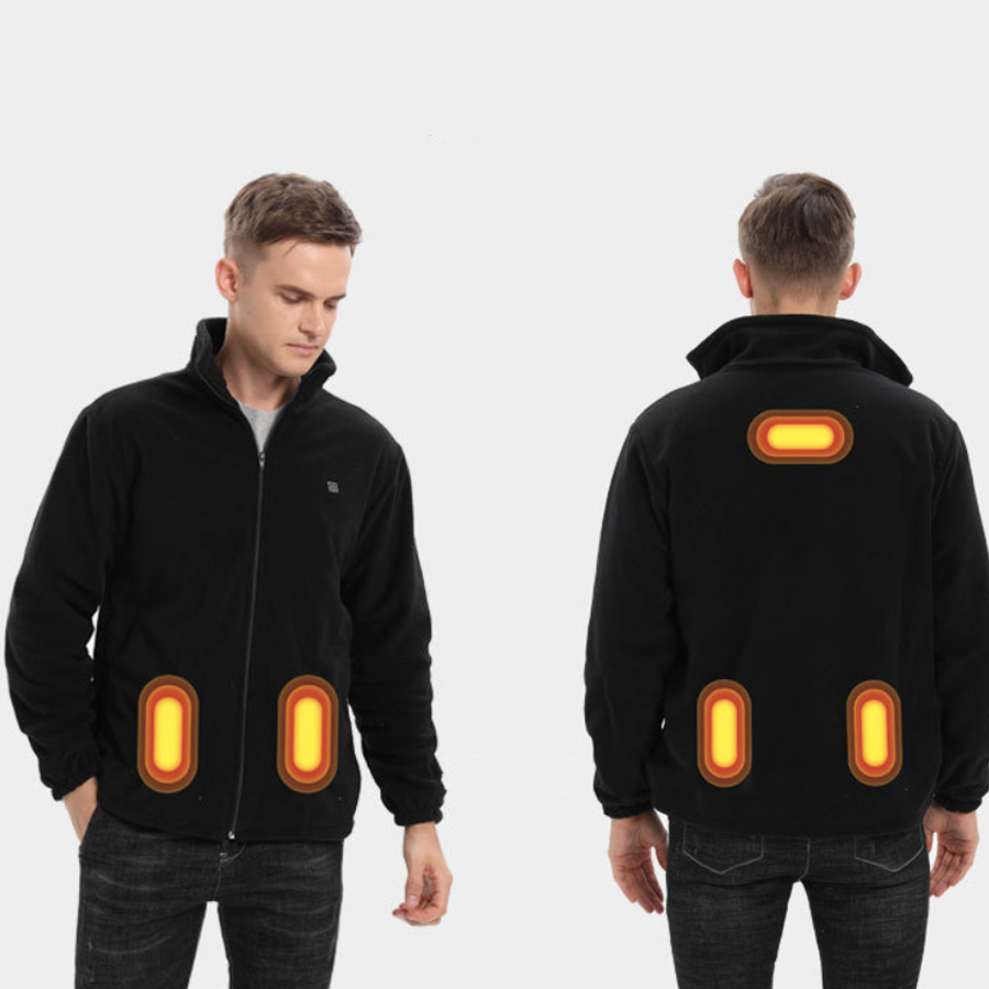 Pull chauffant électrique en polaire à zip