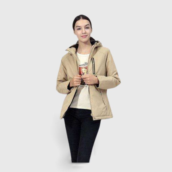 Veste chauffante électrique femme beige
