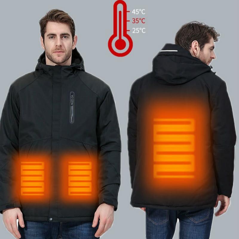 Blouson chauffante électrique homme noire foncé