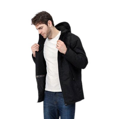 Blouson chauffante électrique homme noire foncé
