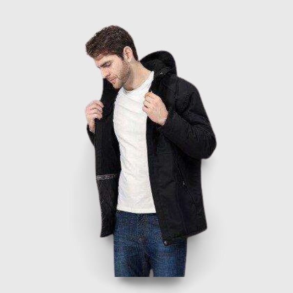 Blouson chauffante électrique homme noire foncé