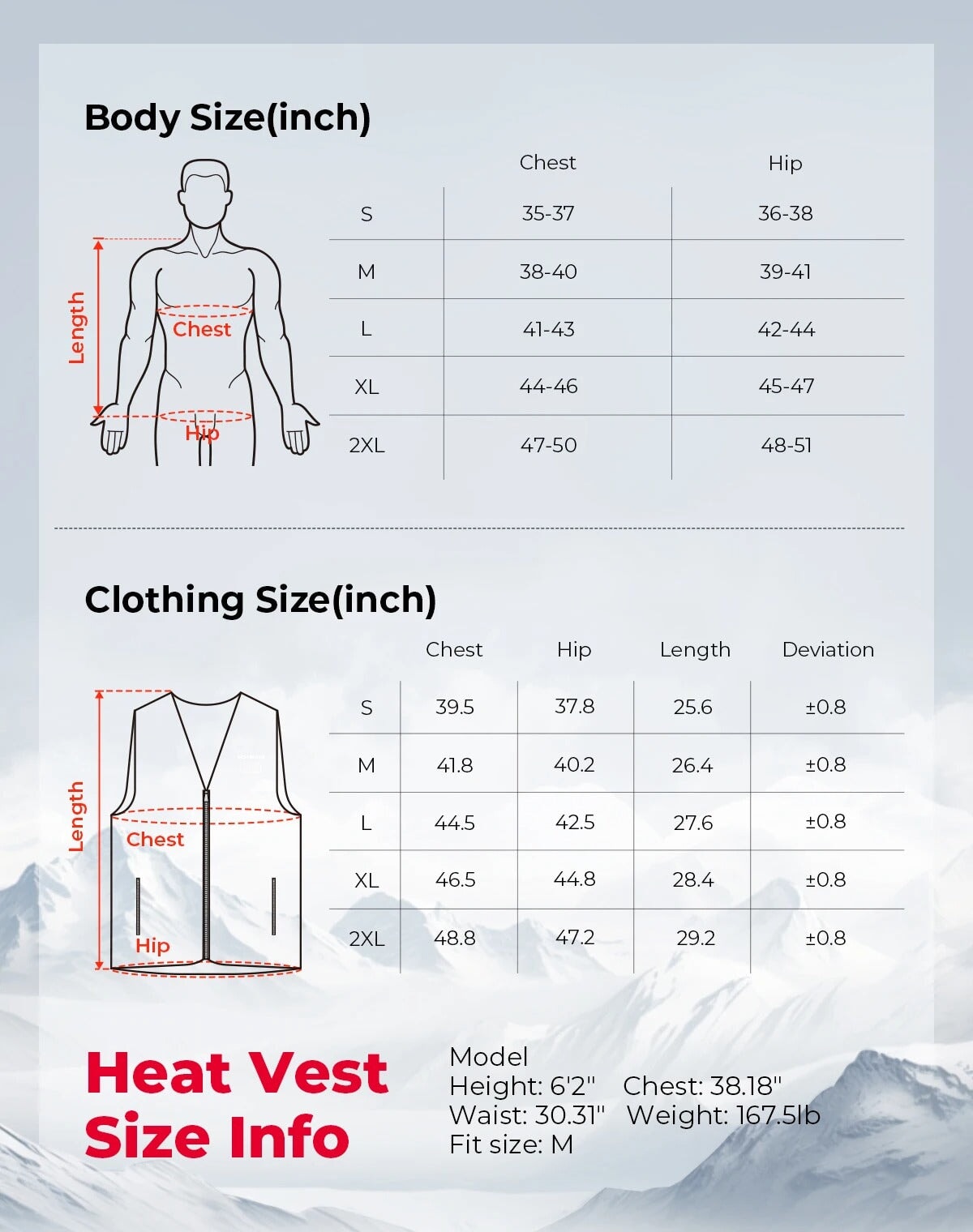Veste chauffante pour homme